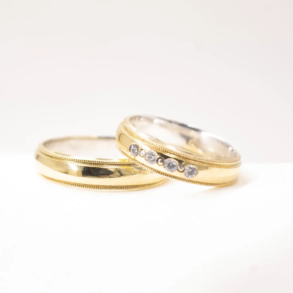 Dúos de Boda en Oro 14K | Anillos de matrimonio | Sol de Oro, image size:1000x1000