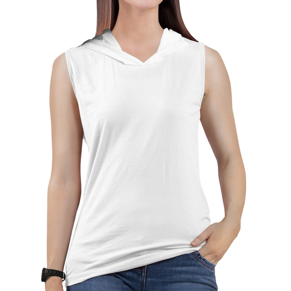 Polo sin Mangas con Capucha de Mujer